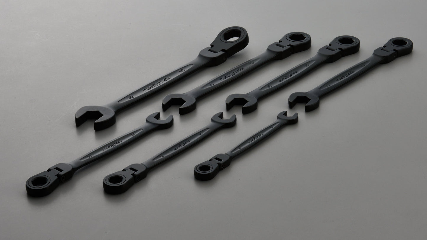 Metric Flex Head Gear Anti-Slip Wrench 7 Pieces Set