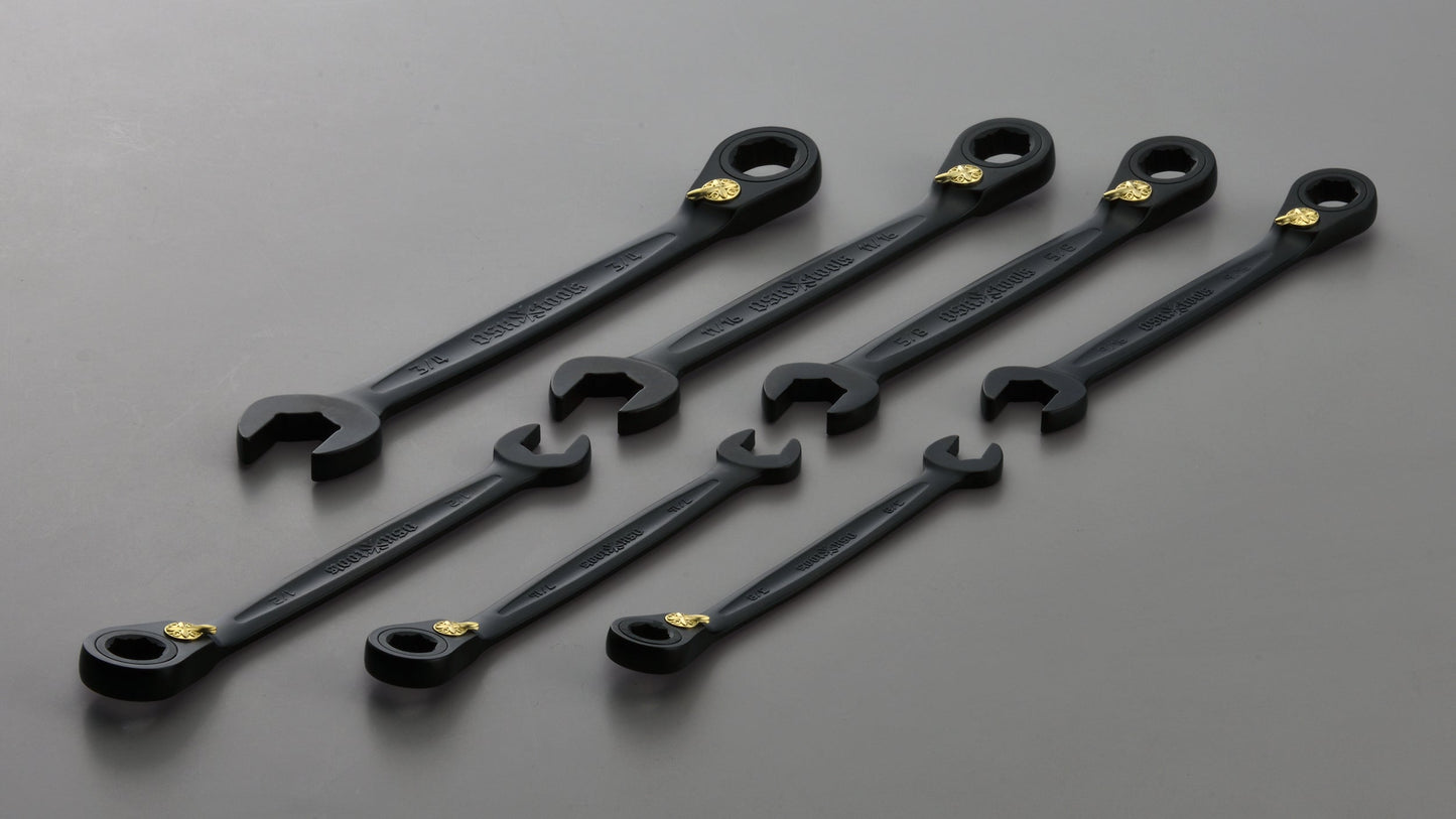 SAE Reversible Ratcheting Anti-Slip Wrench 7 Pieces